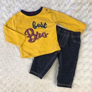 Baby Boy Outfit Best Bro Shirt Carter’s Jeans Size 6-9 Months Primark